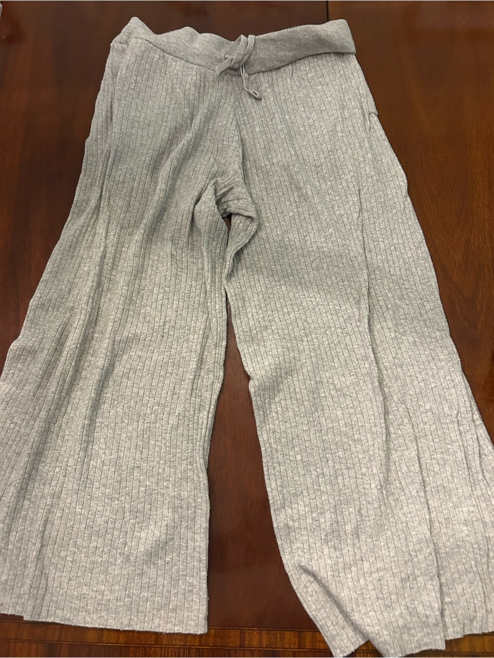 stars above Ribbed Wide-Leg Pajama Pants - Gray